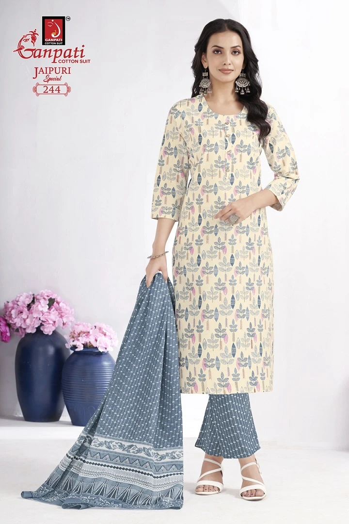 Ganpati Jaipuri Special Vol 10 Pure Cotton Wholesale Readymade Salwar Suit Catalog — Wholesale Salwar Suits, Ganpati wholesale from Surat — view 7
